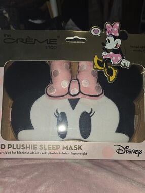 NEW..Creme PLUS .Disney Minnie Mouse Pink Polka Dot Plush Sleep Mask